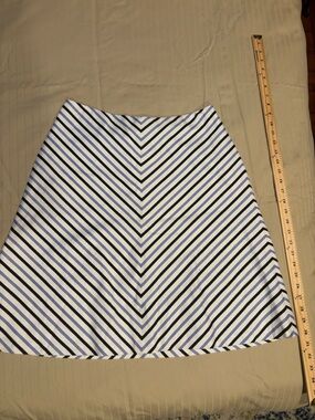 Banana Republic Chevron A-Line Mini Skirt - Navy and White